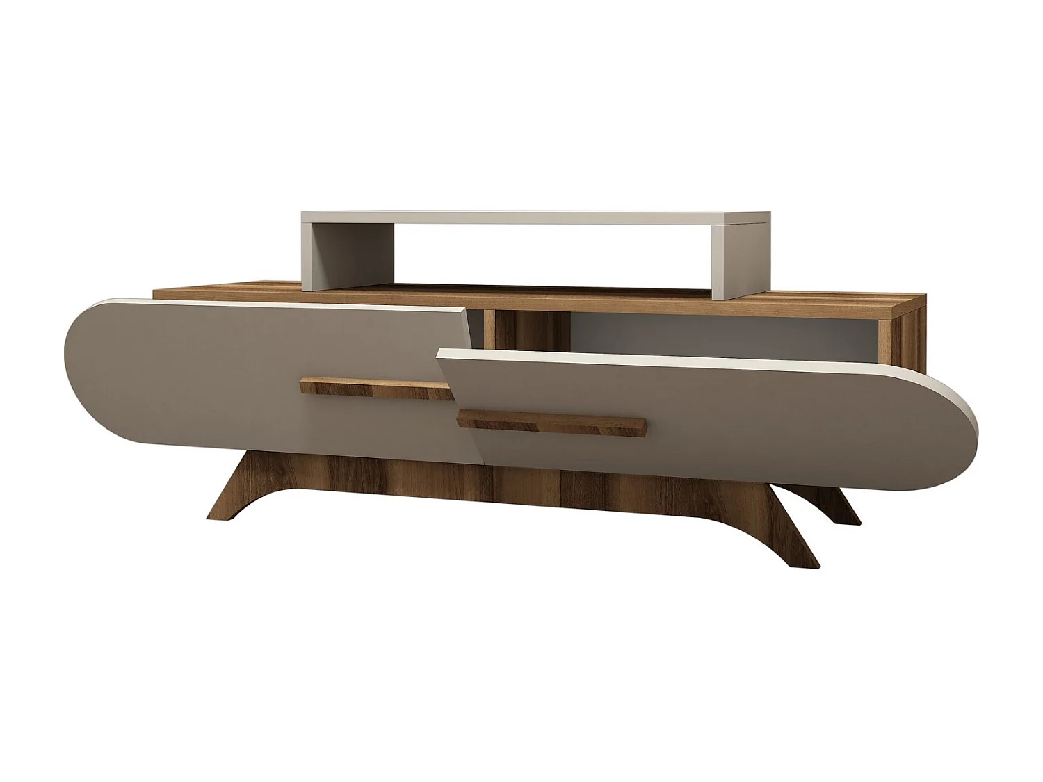 Meuble TV en bois "Rose" - 145 x 36 x 49 cm - Crème de noix