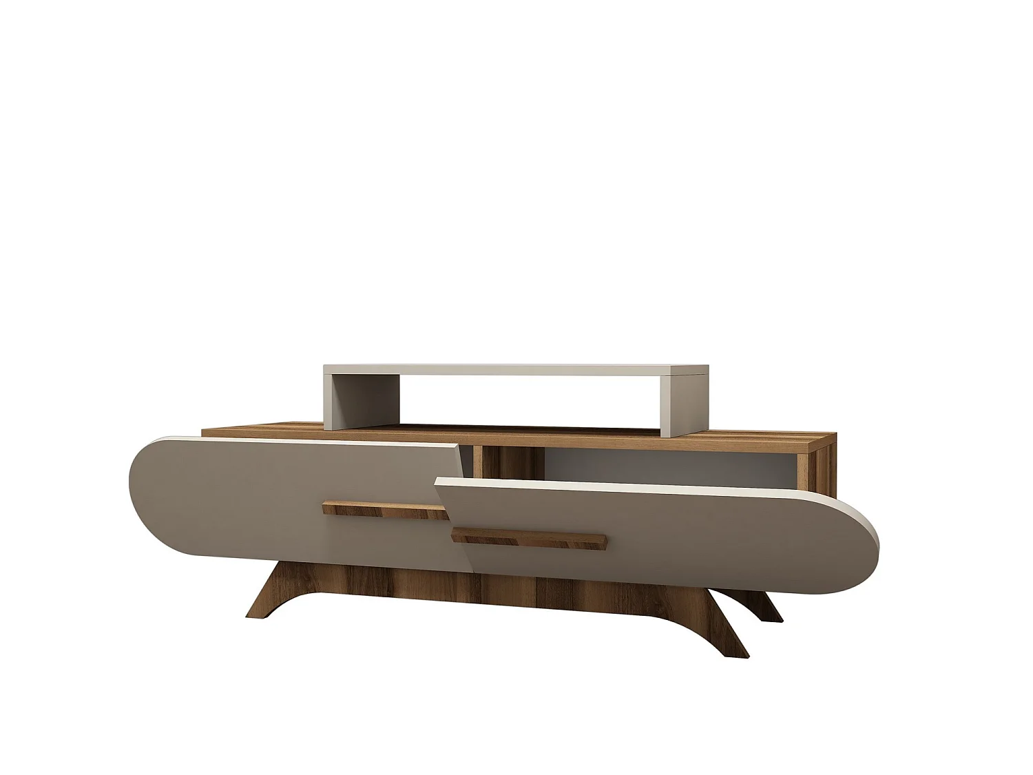 Meuble TV en bois "Rose" - 145 x 36 x 49 cm - Crème de noix