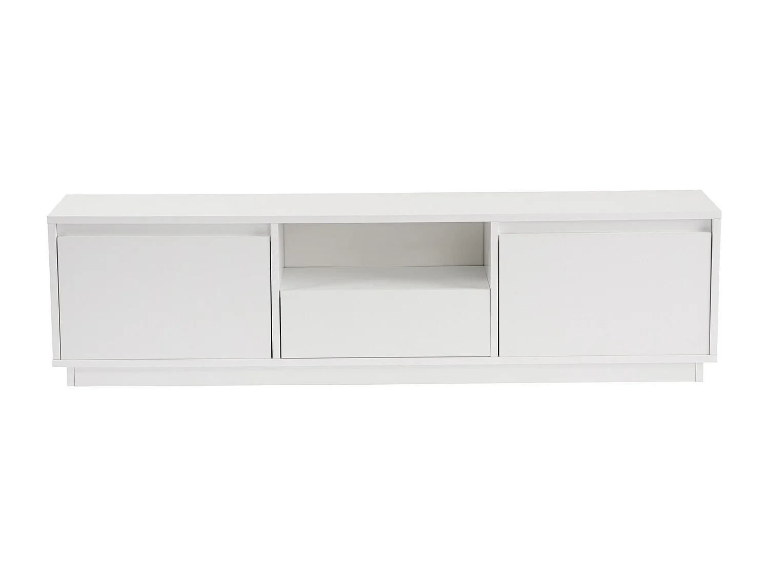 Meuble TV en bois "Vanguard" - 160 x 29 x 42 cm - Blanc naturel