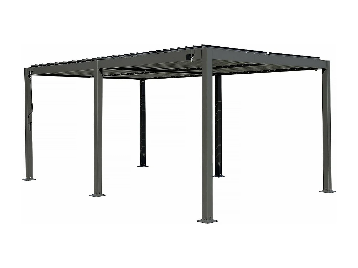 Pergola bioclimatique autoportante en aluminium "Kensington" - 3 x 5 m - Gris