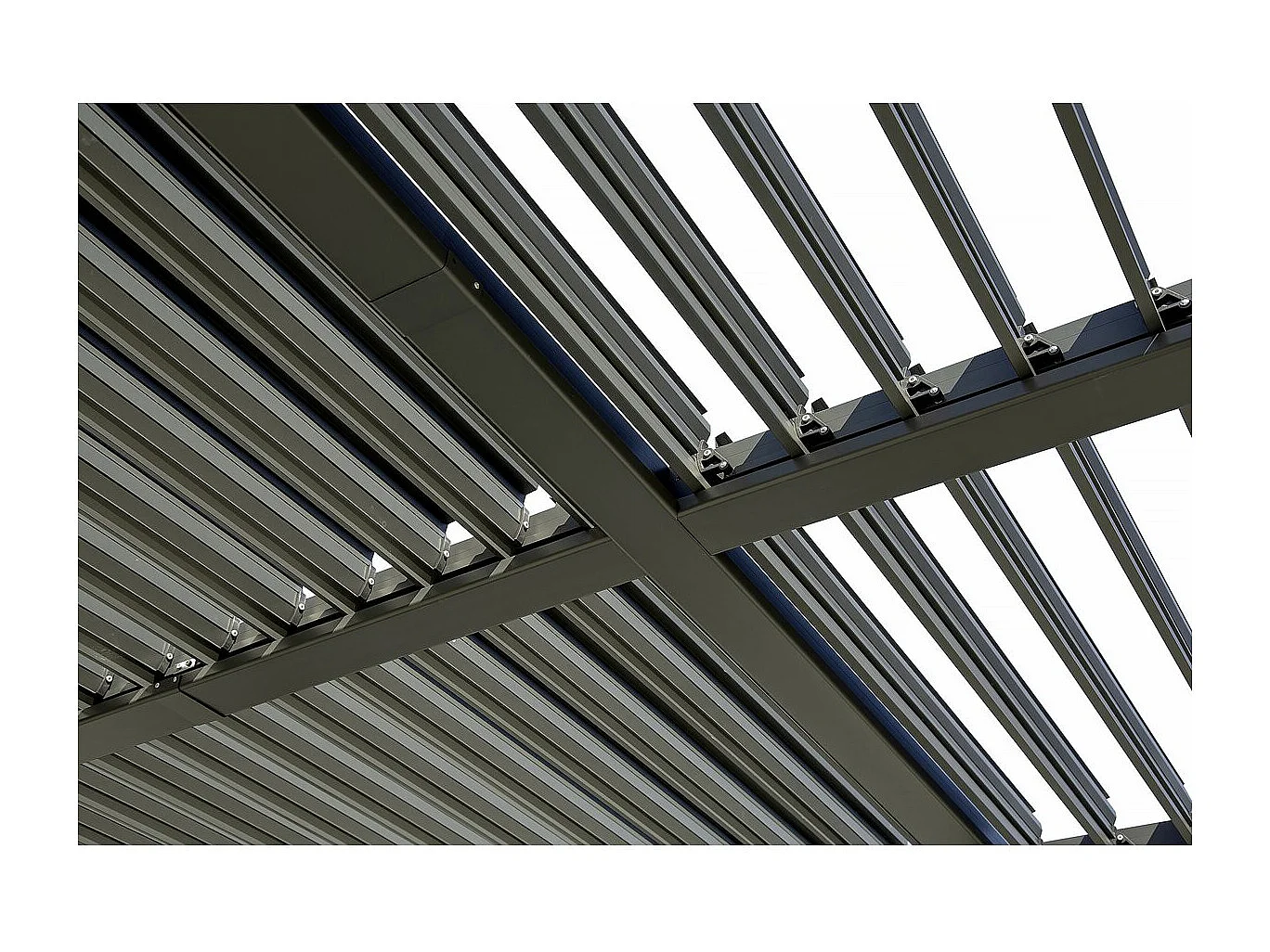 Pergola bioclimatique autoportante en aluminium "Kensington" - 3 x 5 m - Gris