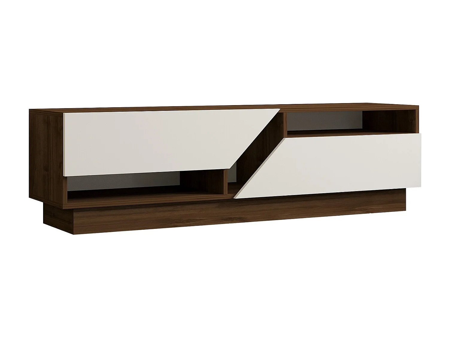 Meuble TV en bois "Koza" - 160 x 40 x 45 cm - NoyerBlanc