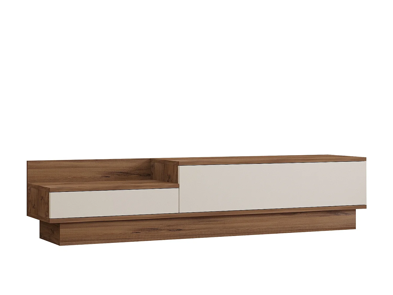 Mobile TV in legno "Barko" - 160 x 35 x 35 cm - Pino atlantico, bianco
