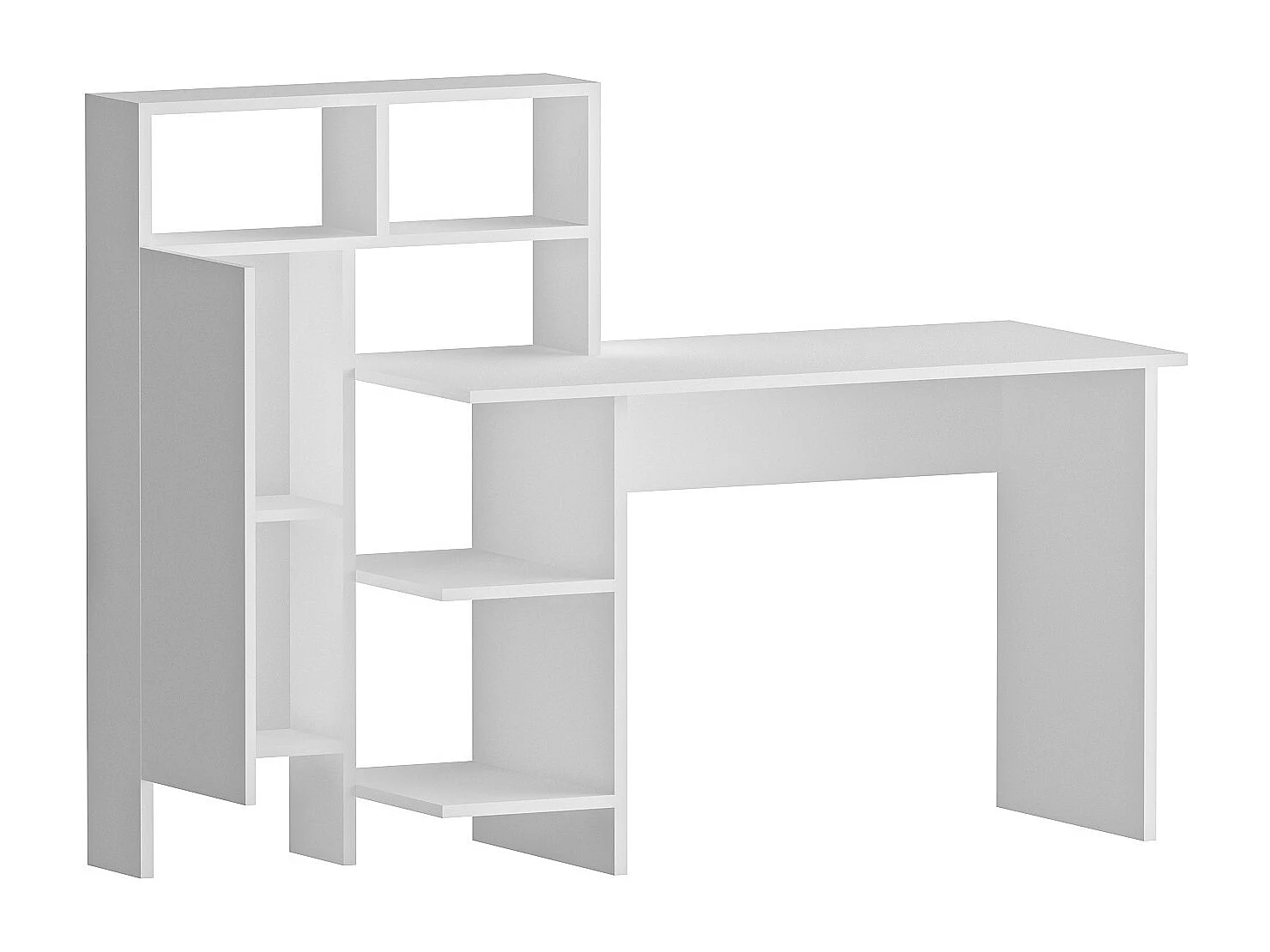 Bureau en bois "Bugra" - 135 x 60 x 111 cm - Blanc