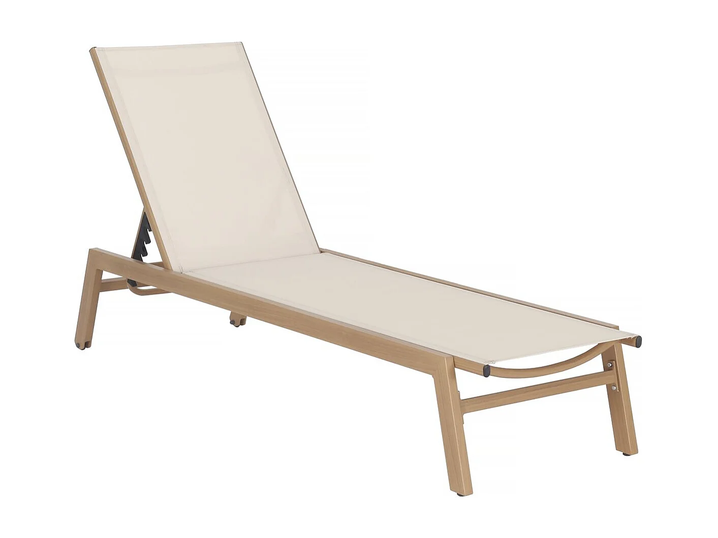 Lettino prendisole Elysia in alluminio effetto legno - Ecru