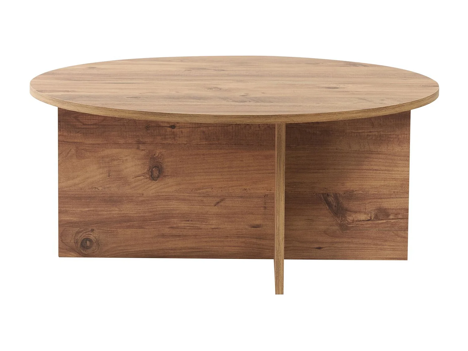 Table basse en bois "Soleil" - 90 x 90 x 40 cm - Pin atlantique