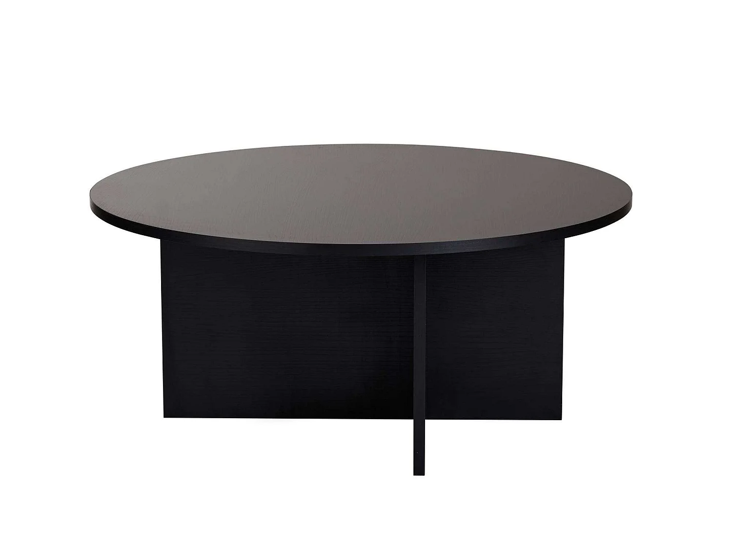 Premium Rundt Träkaffebord "Soleil" Svart Trä 90x90x40cm
