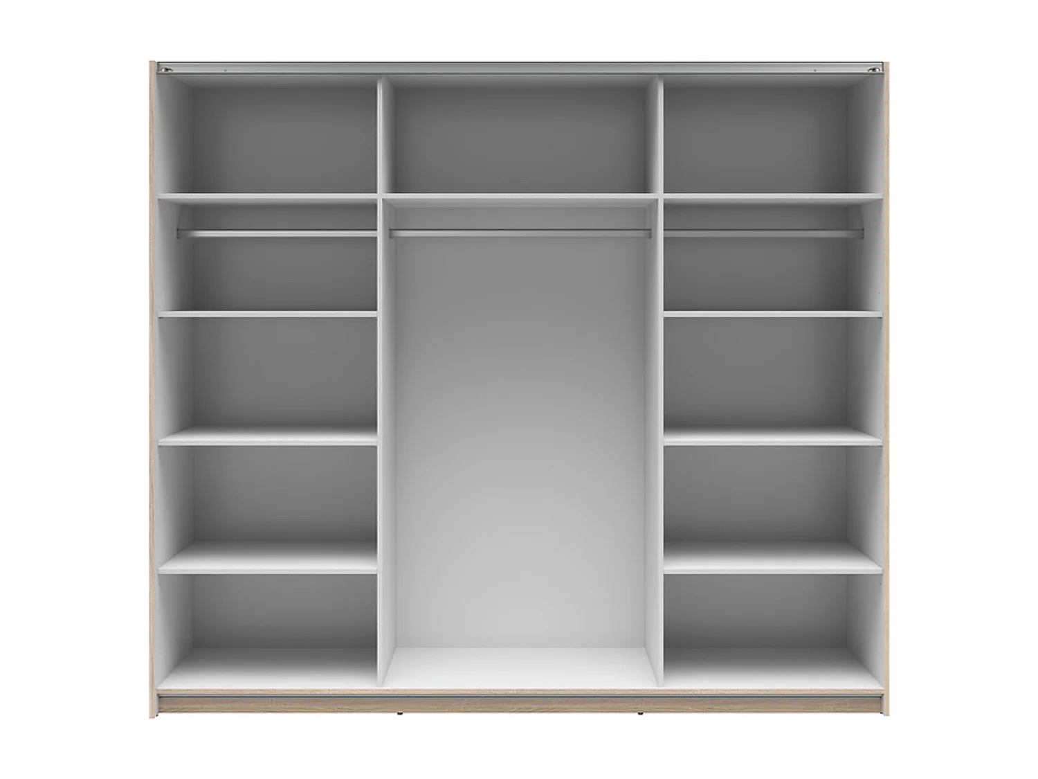 Armoire à 2 portes coulissante coloris chêne Sonoma/Blanc brillant - Longueur 220 x Profondeur 60 x Hauteur 195,5 cm