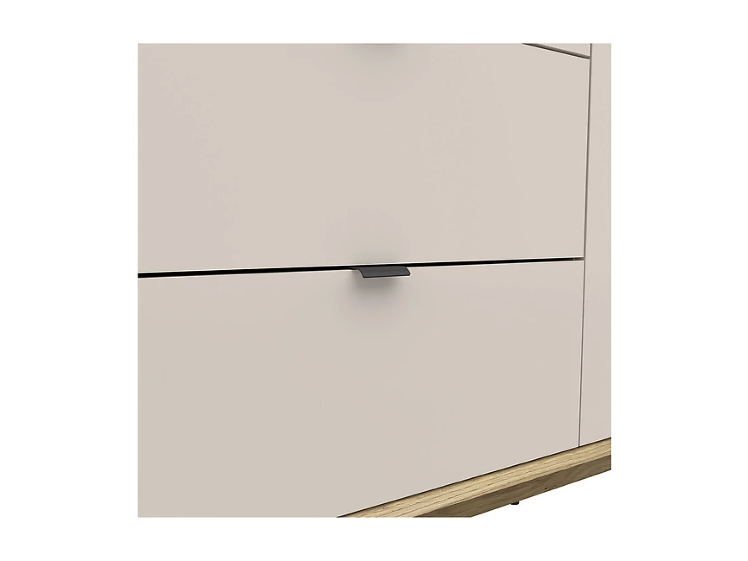 Armoire à 3 portes et 2 tiroirs,coloris Chêne mauvella/Beige - Longueur 179,5 x Profondeur 60 x Hauteur 201,5 cm