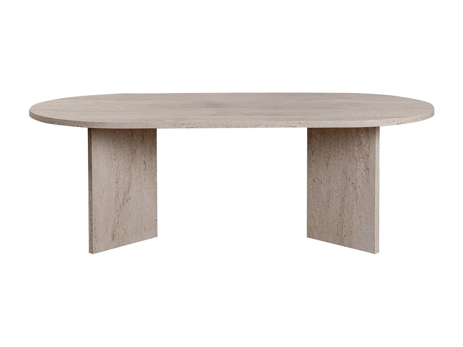 Table basse en bois "Sable" - 60 x 119 x 40 cm - Travertin