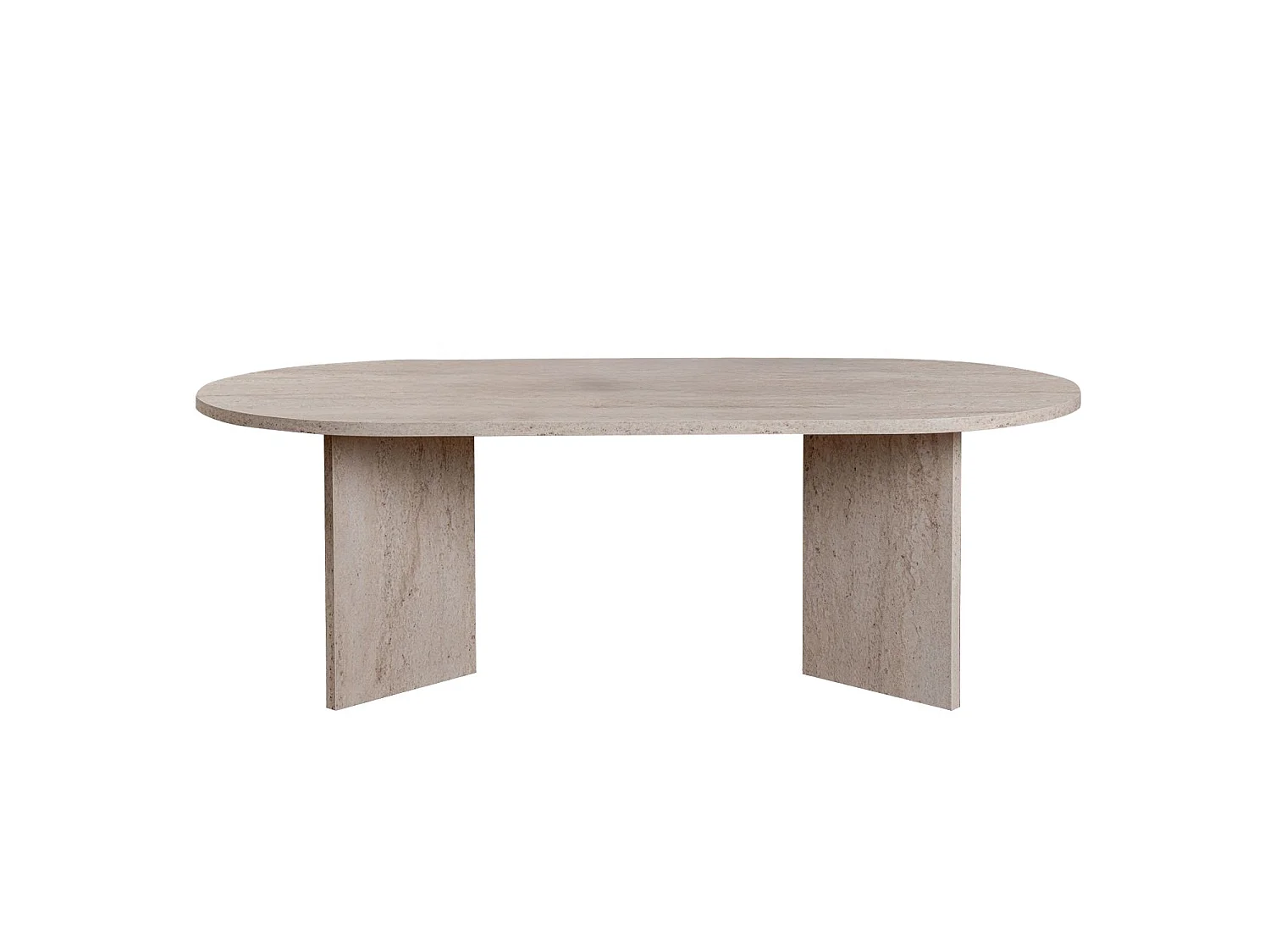 Table basse en bois "Sable" - 60 x 119 x 40 cm - Travertin