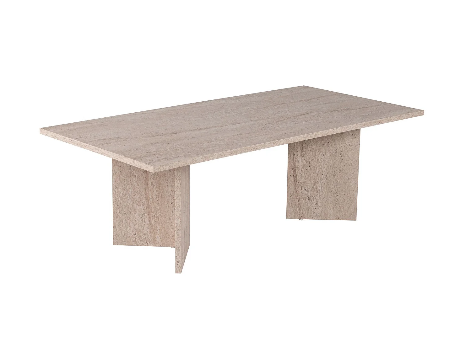 Drewniany stolik kawowy "Sabin" - 60 x 119 x 40 cm - trawertyn