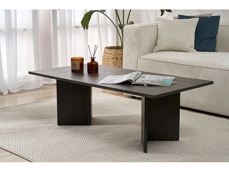 Table basse en bois "Sabin" - 60 x 119 x 40 cm - Lumière Noire