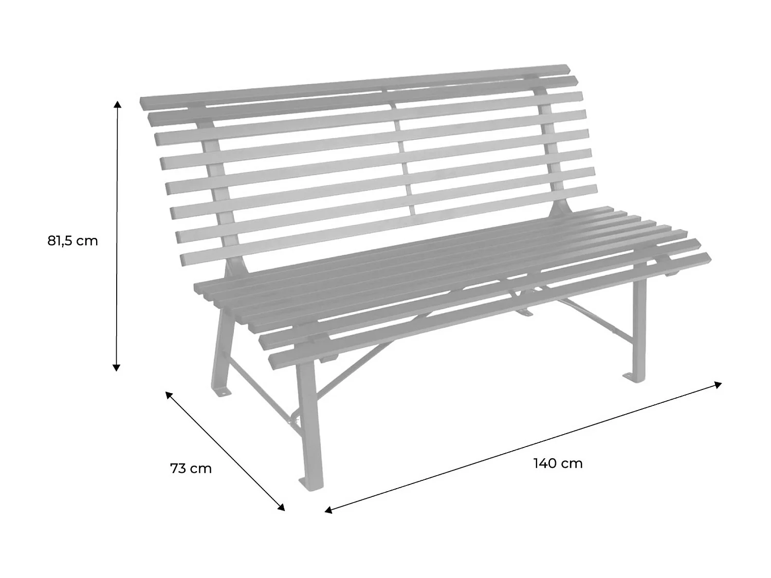 Banco de jardín de acero para 2 personas antracita