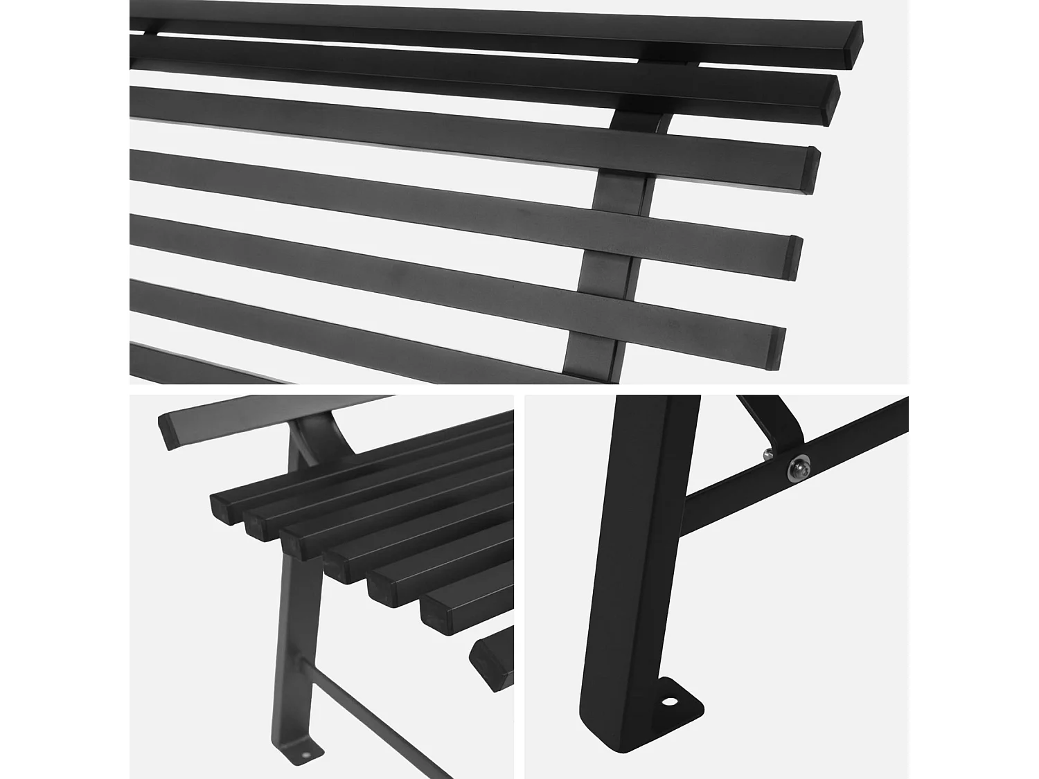 Banco de jardín de acero para 2 personas antracita