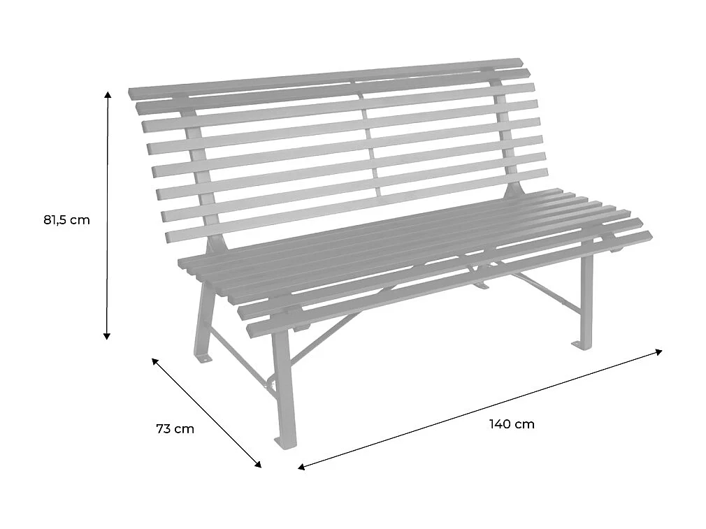 Banco de jardín de acero para 2 personas antracita