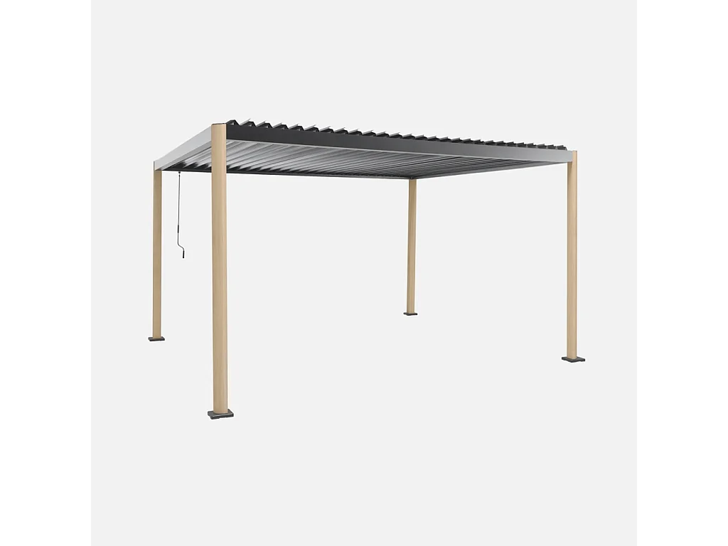 Pergola bioclimatica 3x4m in alluminio e acciaio con lamelle