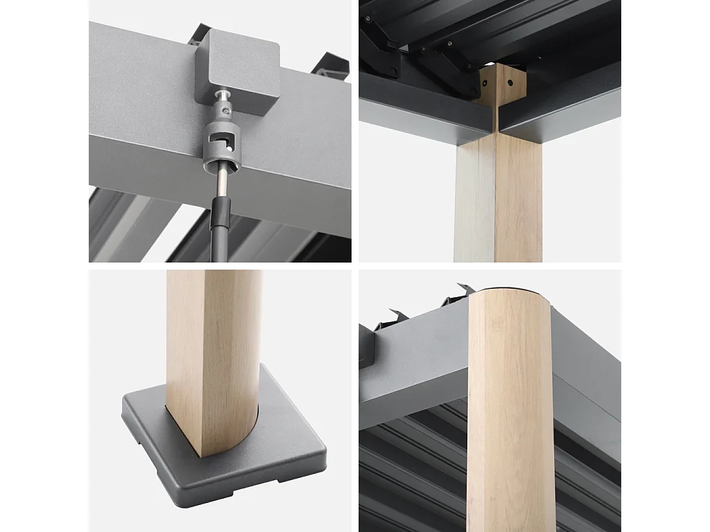 Pergola bioclimatica 3x4m in alluminio e acciaio con lamelle