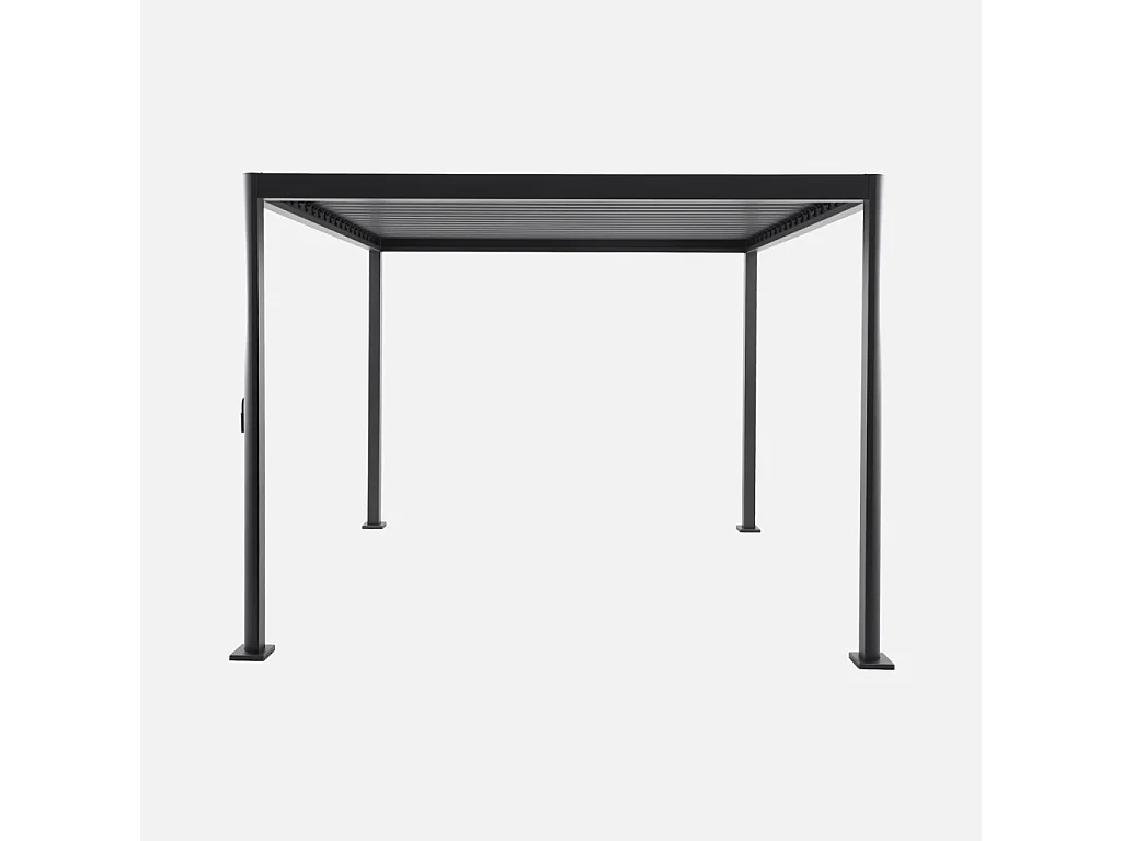 Pergola bioclimatica 3x3m in alluminio e acciaio, lamelle orientabili,