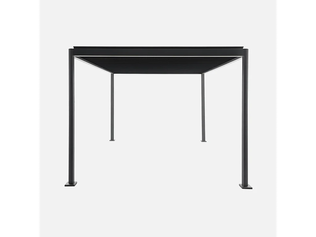 Pergola bioclimatique anthracite aluminium et acier lames orientables 4x3m - Imperial