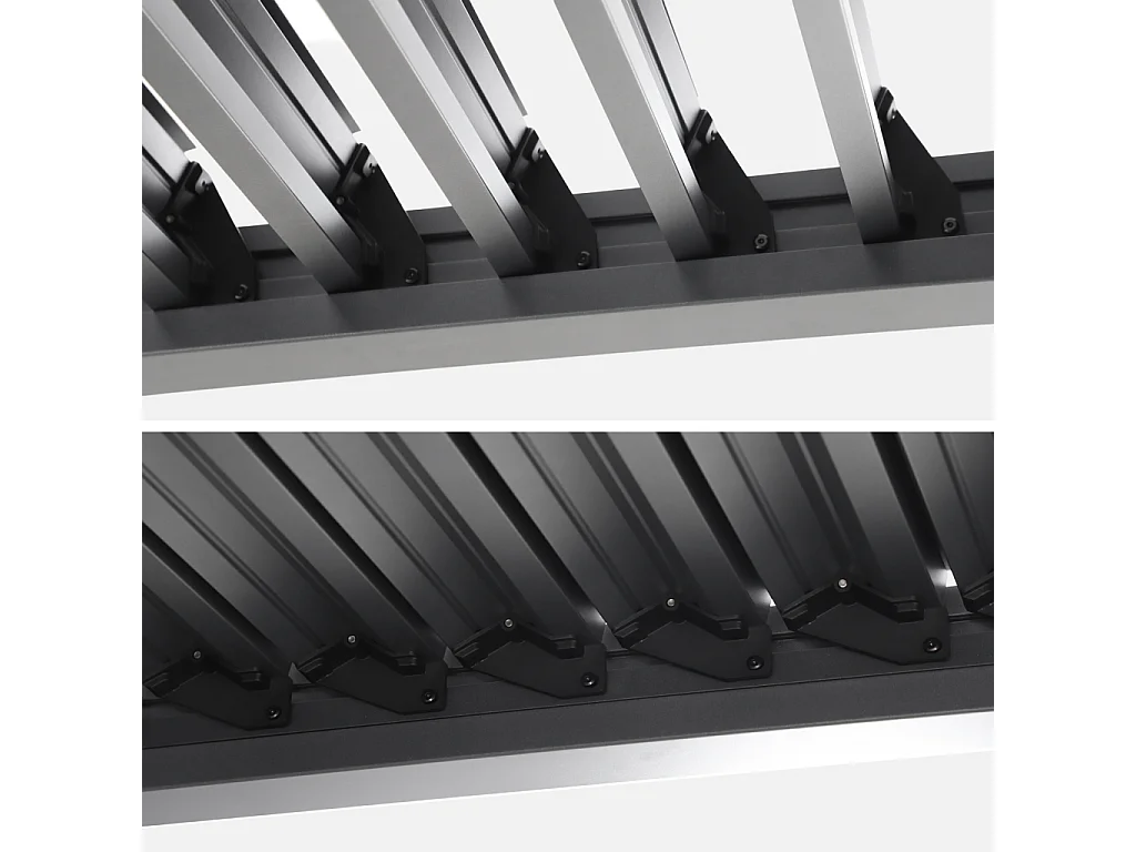 Pergola bioclimatique anthracite aluminium et acier lames orientables 4x3m - Imperial