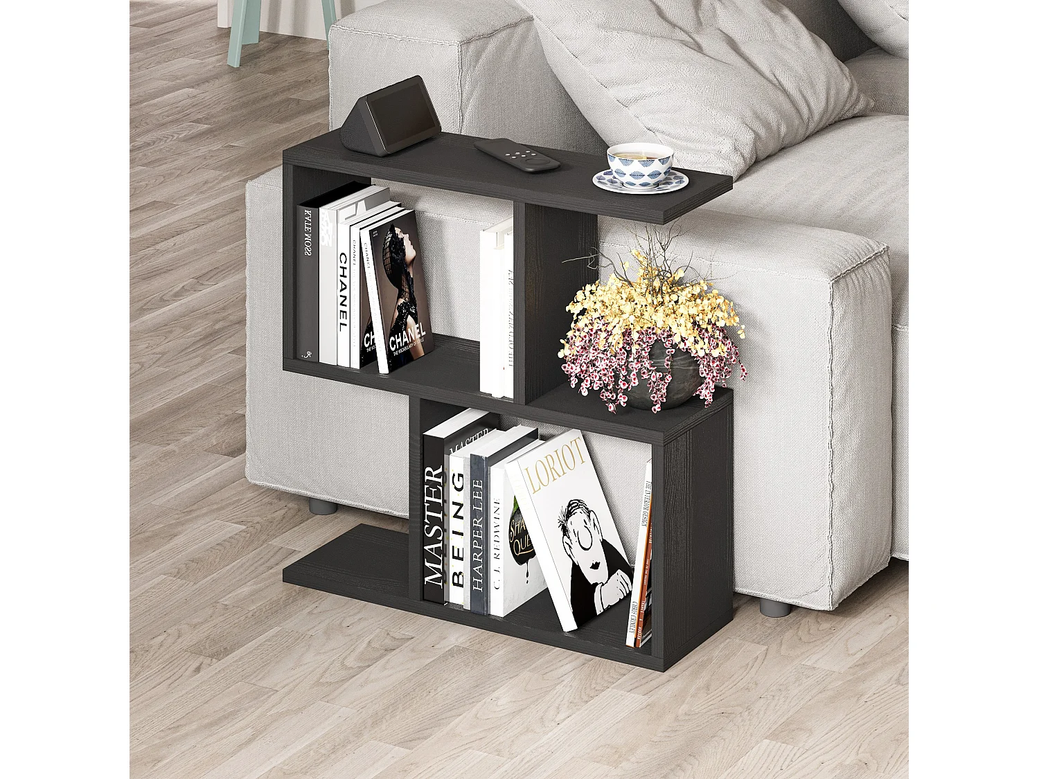 Table basse en bois "Homemania" - 60 x 20 x 60 cm - Bois Noir