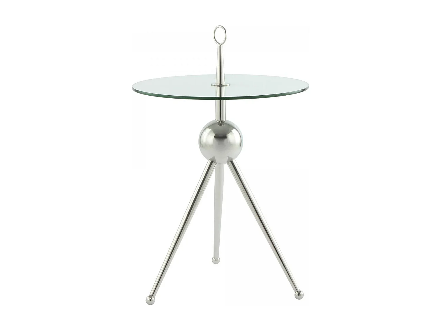 Table basse fait main en acier inoxydable ERO 46x46 gris et clair