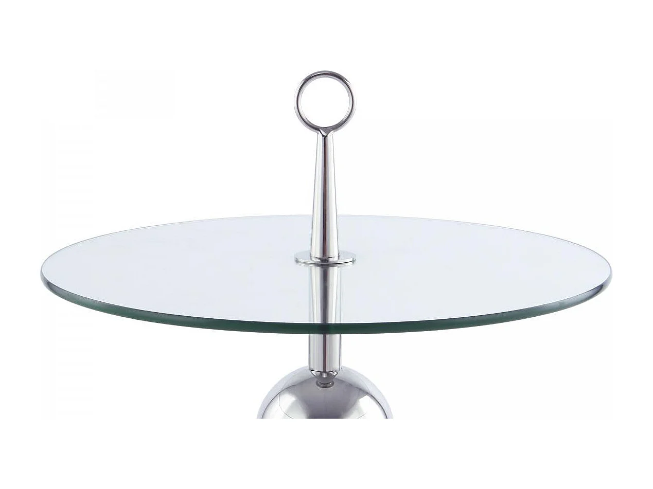 Table basse fait main en acier inoxydable ERO 46x46 gris et clair