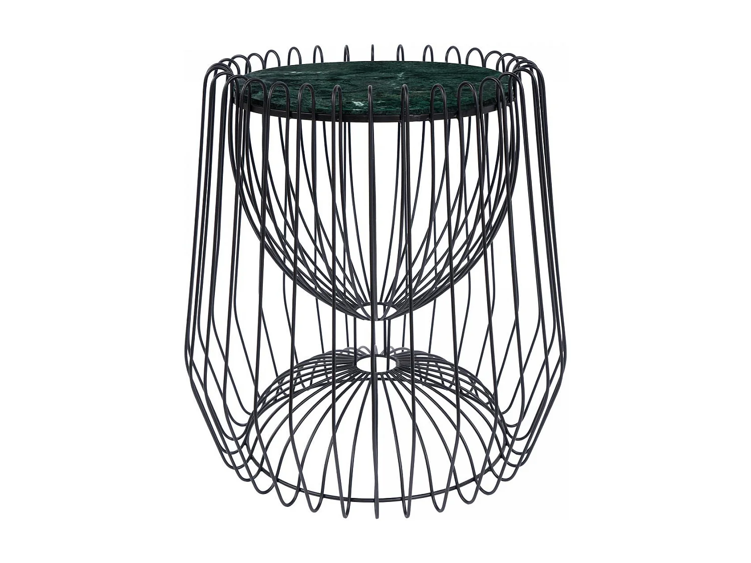 Table basse fait main en marbre ERE 50x50 vert et noir