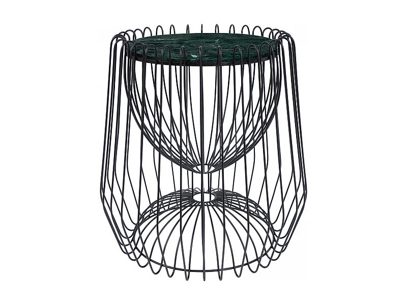 Table basse fait main en marbre ERE 50x50 vert et noir