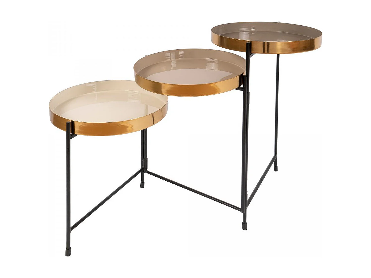 Table basse fait main en fer motif contemporain ETE 31x97 crème