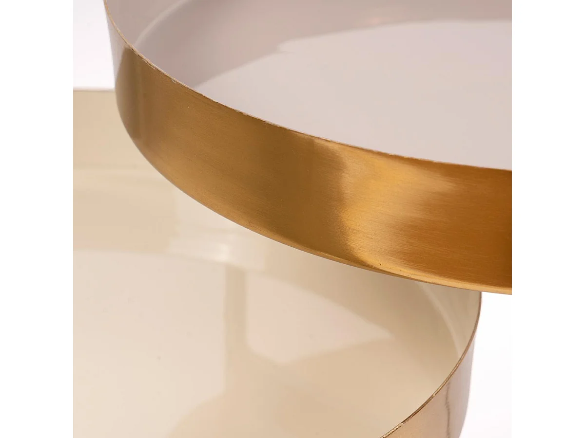 Table basse fait main en fer motif contemporain ETE 31x97 crème