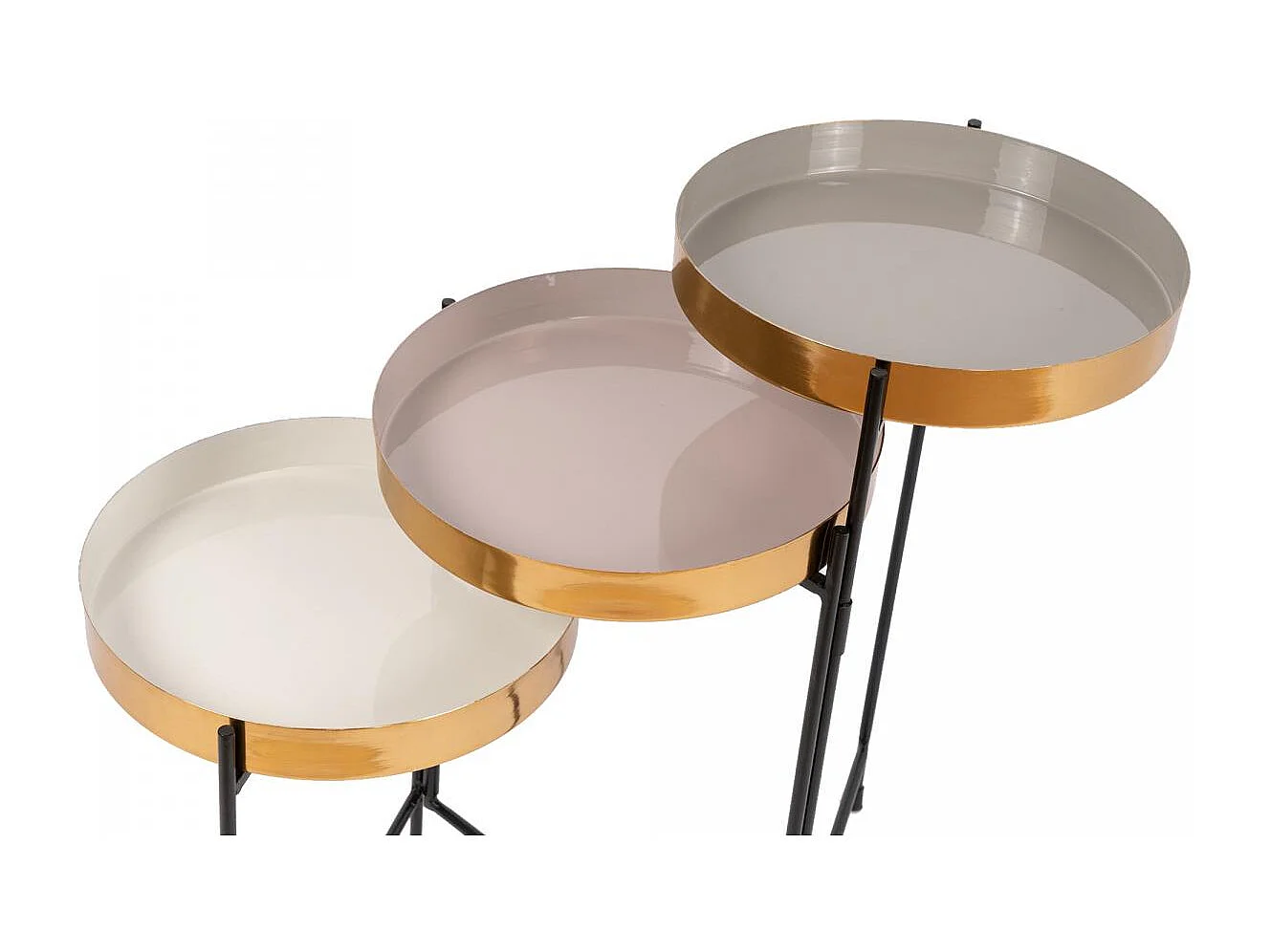 Table basse fait main en fer motif contemporain ETE 31x97 crème