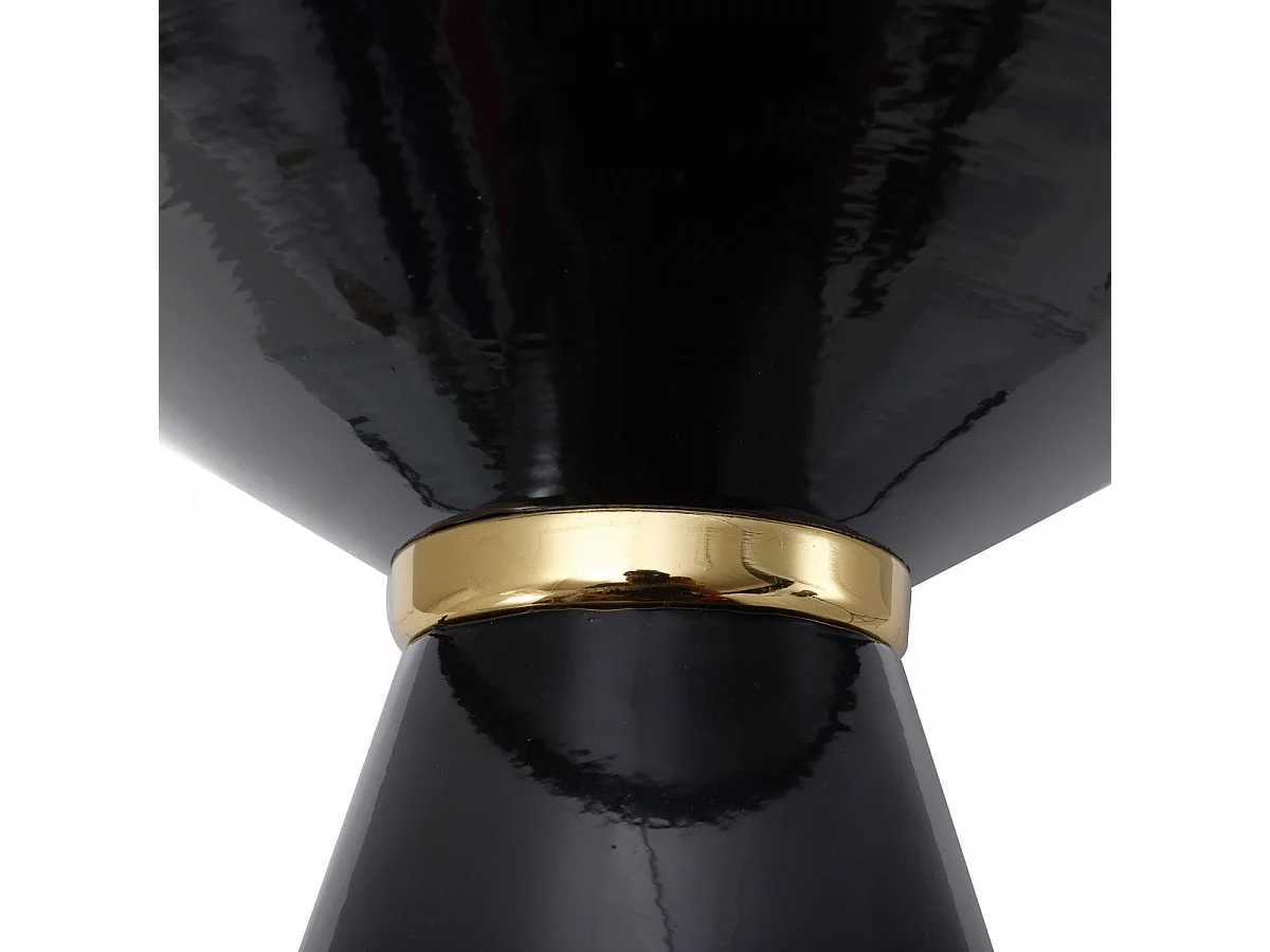 Table basse fait main en fer motif rétro-vintage EMA 47x47 noir