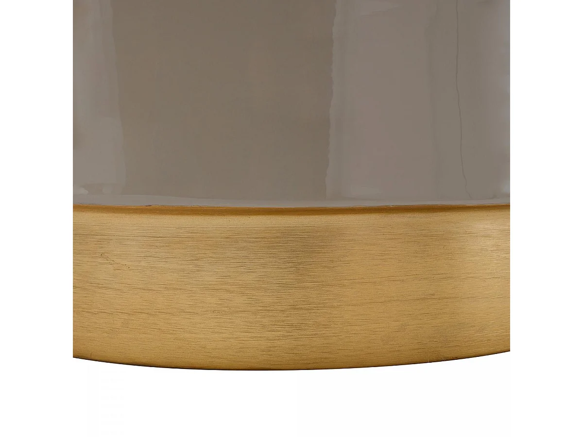 Table basse fait main en fer motif rétro-vintage ENA 35x35 taupe