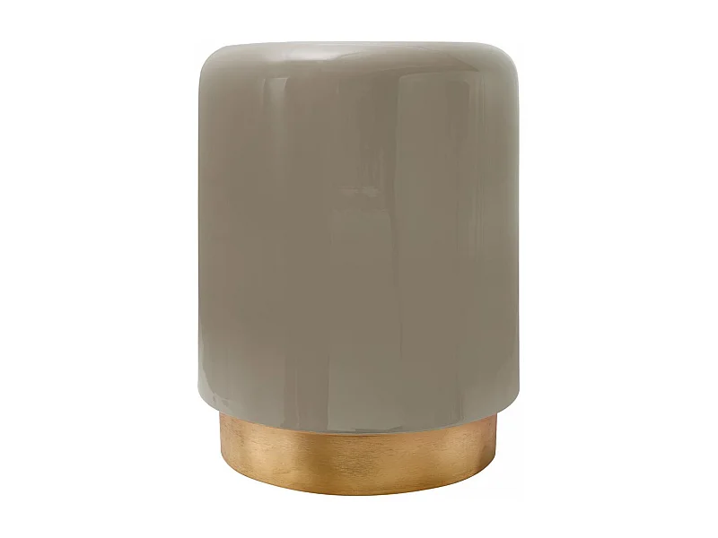 Table basse fait main en fer motif rétro-vintage ENA 35x35 taupe