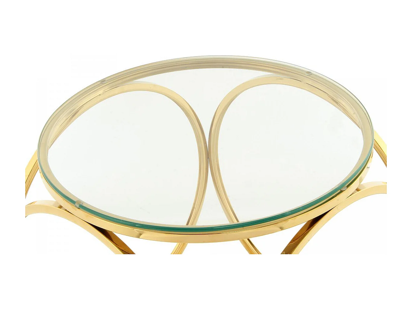 Table basse fait main en acier inoxydable ERU 50x50 clair et or