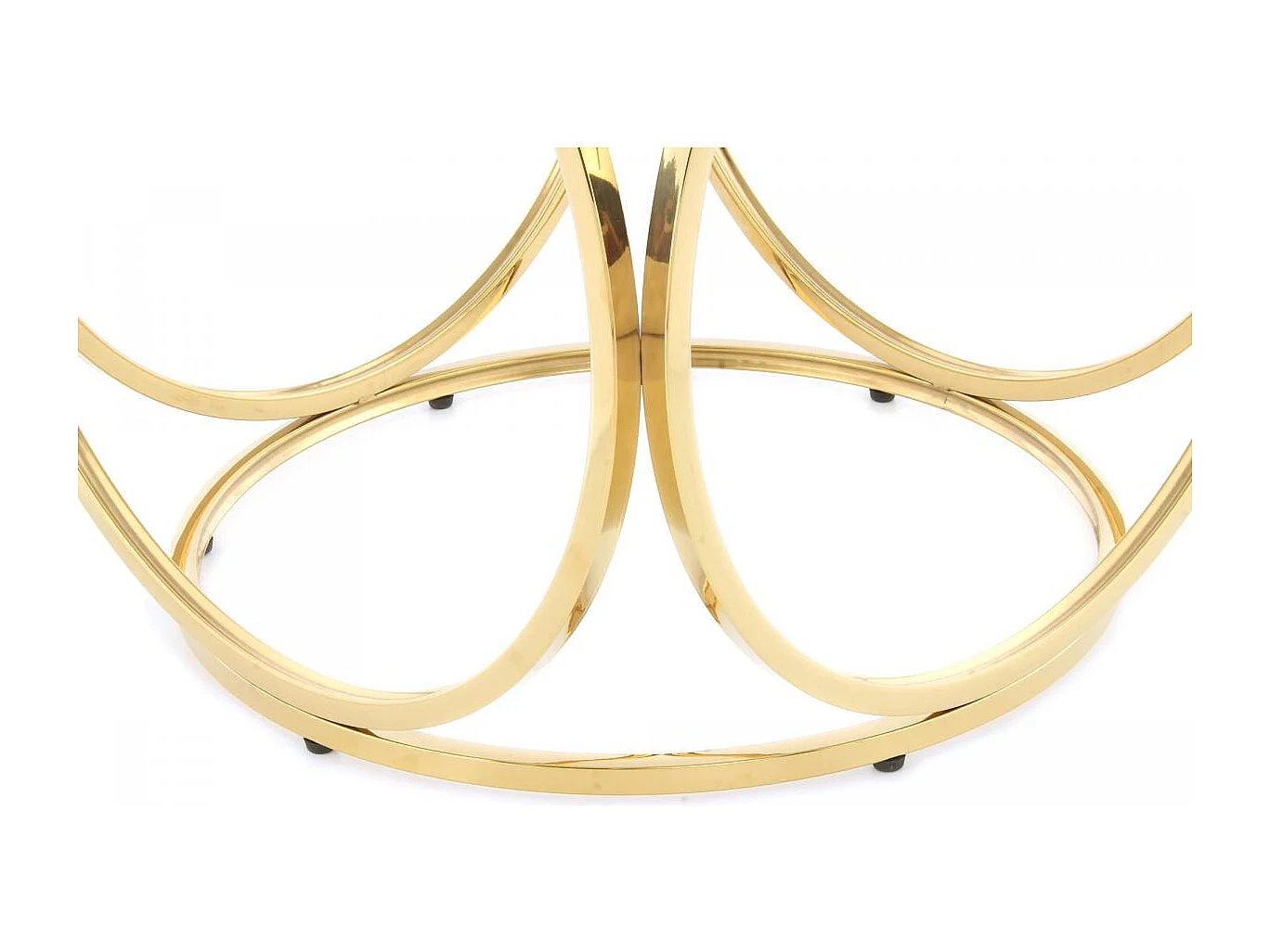 Table basse fait main en acier inoxydable ERU 50x50 clair et or