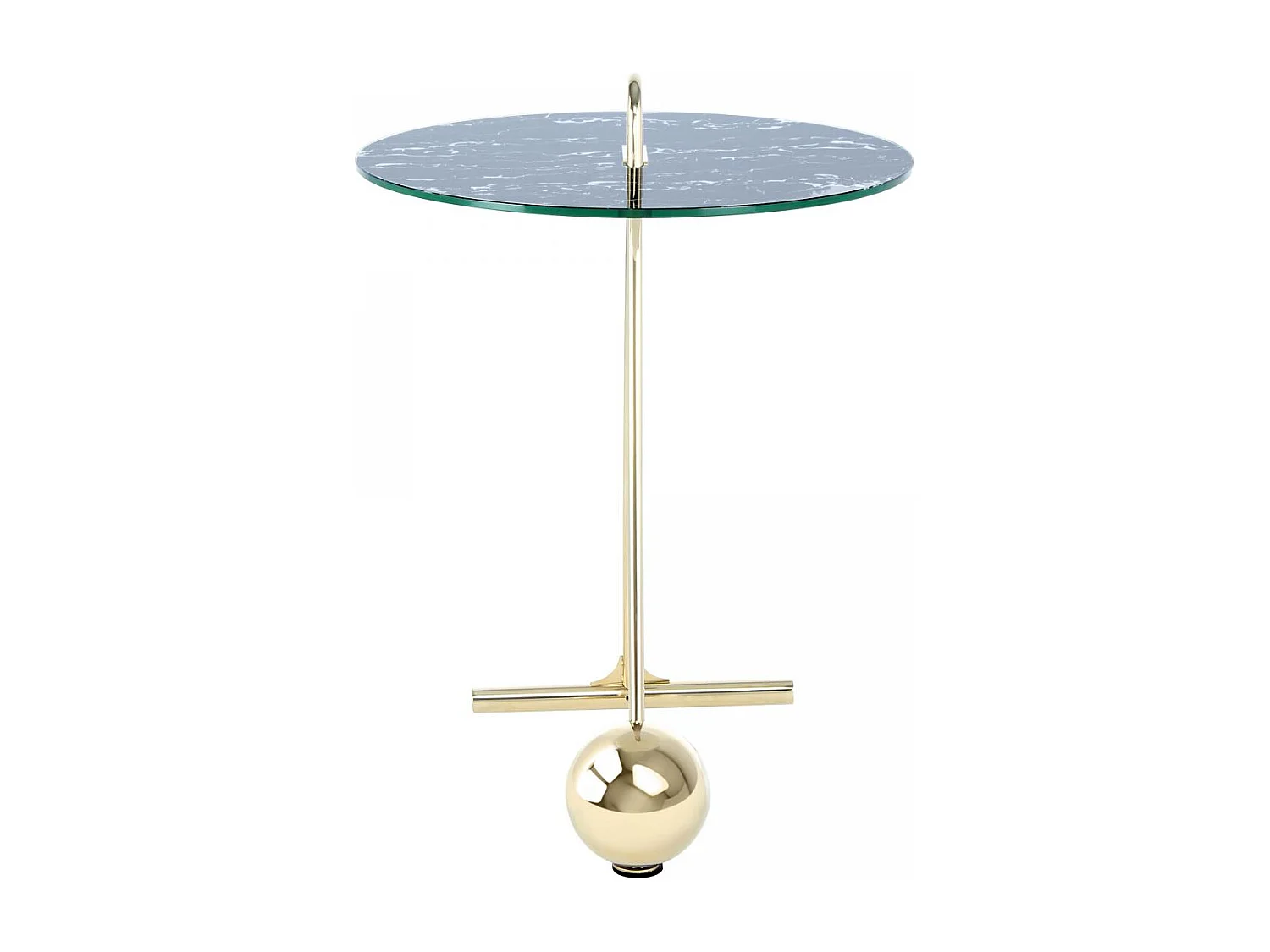 Table basse fait main en acier motif contemporain ELI 46x46 or et noir