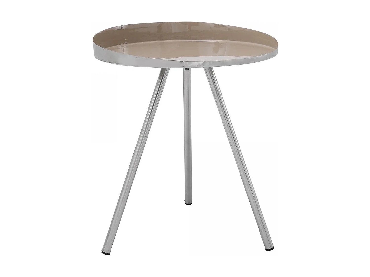 Table basse fait main en fer motif contemporain EDI 41x41 taupe