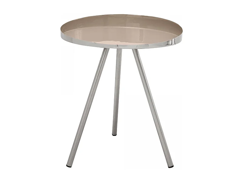 Table basse fait main en fer motif contemporain EDI 41x41 taupe