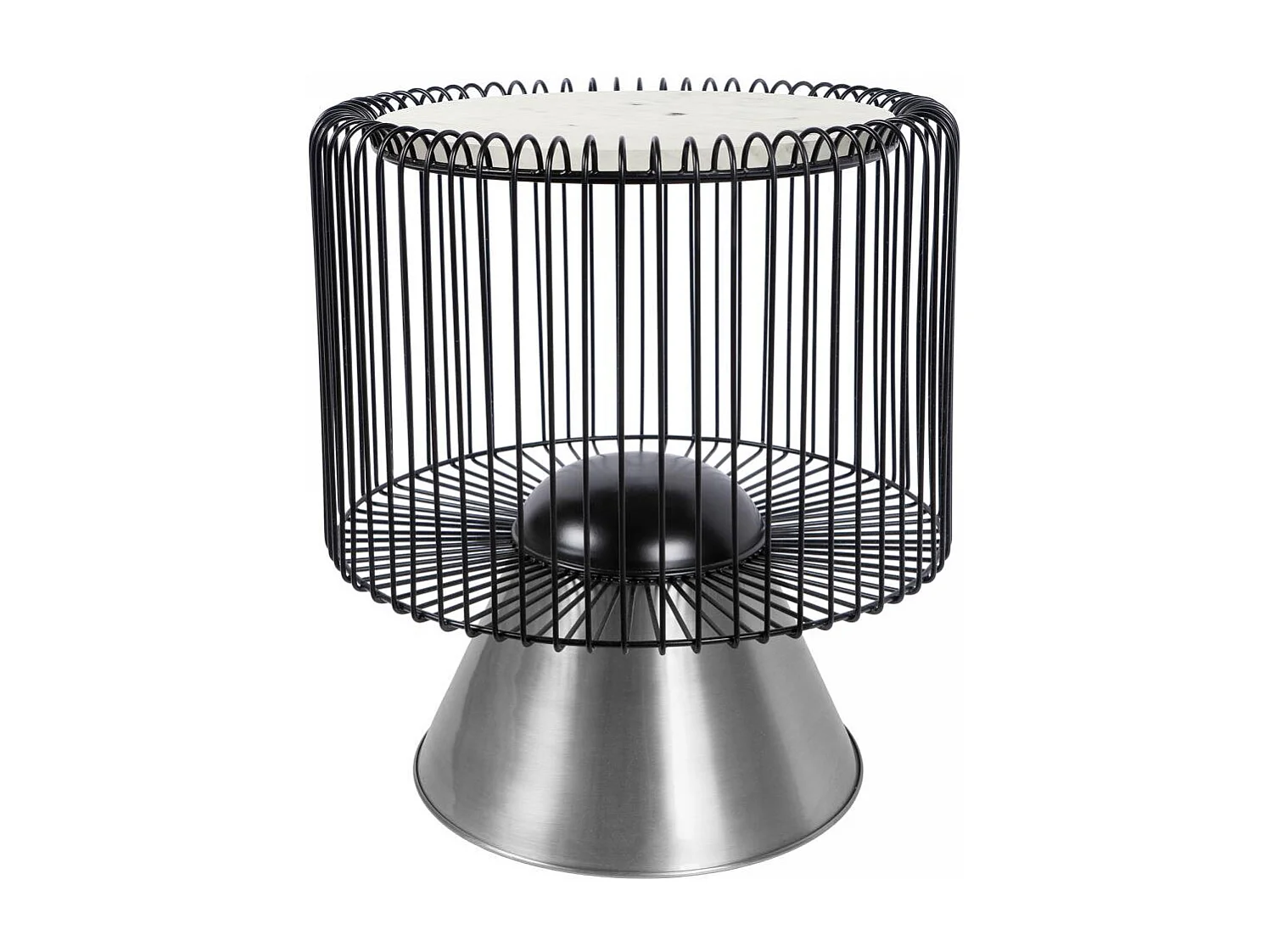 Table basse fait main en marbre EPE 51x51 blanc et noir