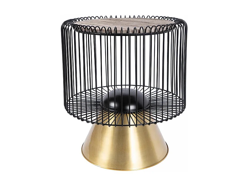 Table basse fait main en marbre EPE 51x51 marron et noir