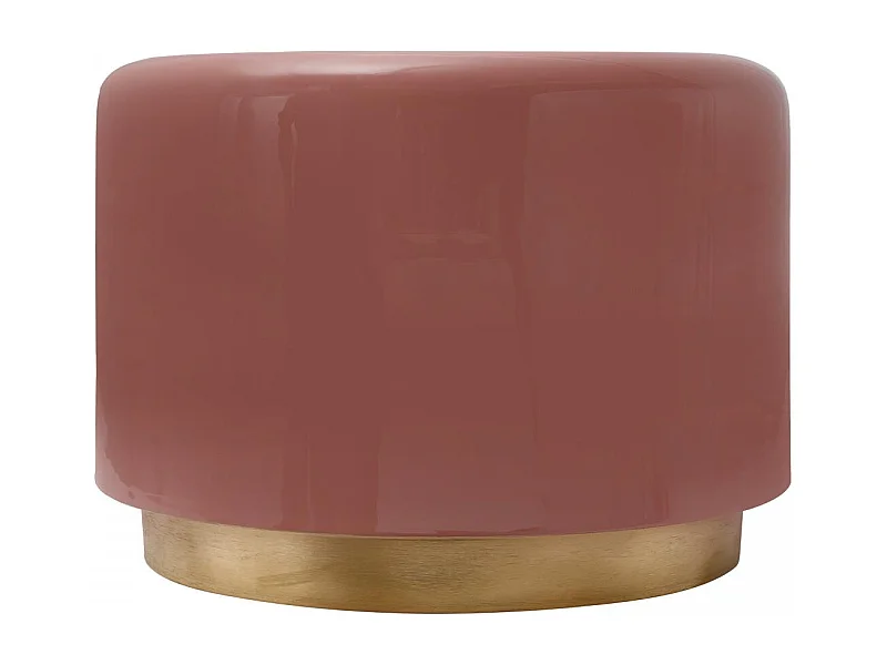 Table basse fait main en fer motif rétro-vintage ELA 52x52 rose