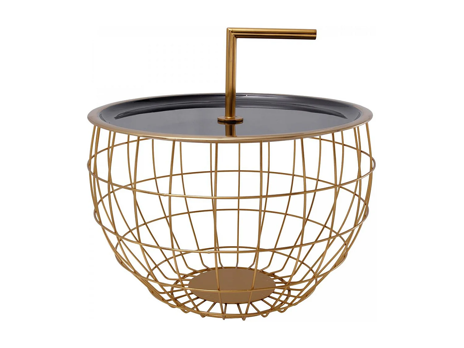 Table basse fait main en fer motif contemporain ESA 43x43 noir