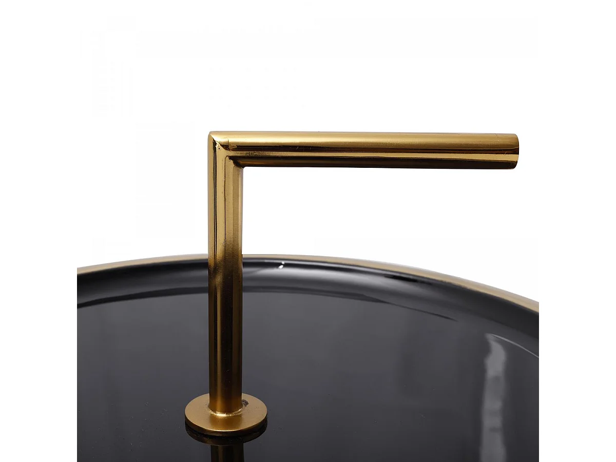 Table basse fait main en fer motif contemporain ESA 43x43 noir