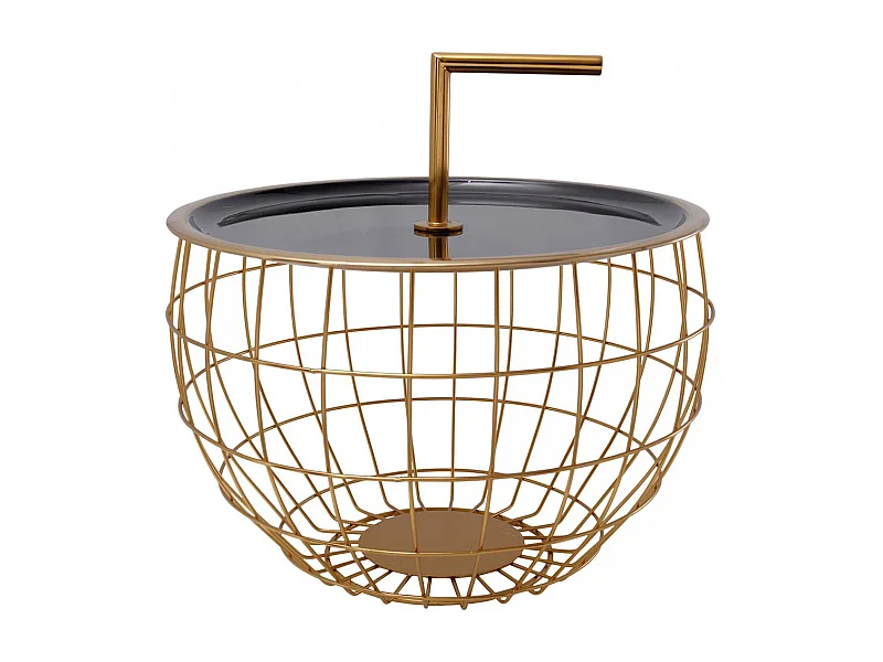 Table basse fait main en fer motif contemporain ESA 43x43 noir