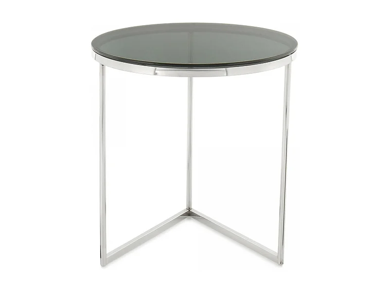 Table basse fait main en acier inoxydable EPO 50x50 noir et gris