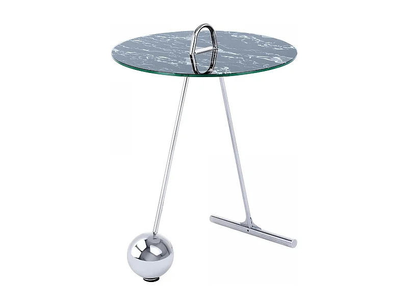 Table basse fait main en acier ELI 46x46 gris et noir