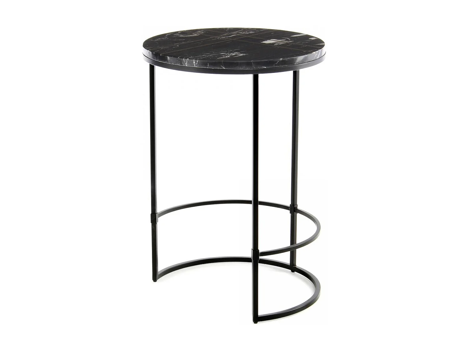 Table basse semi artisanal en marbre EKE 45x45 noir